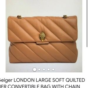 Kurt Geiger LONDON LARGE SOFT QUILTED LEATHER CONVERTIBLE BAG WITH CHAIN STRAP
